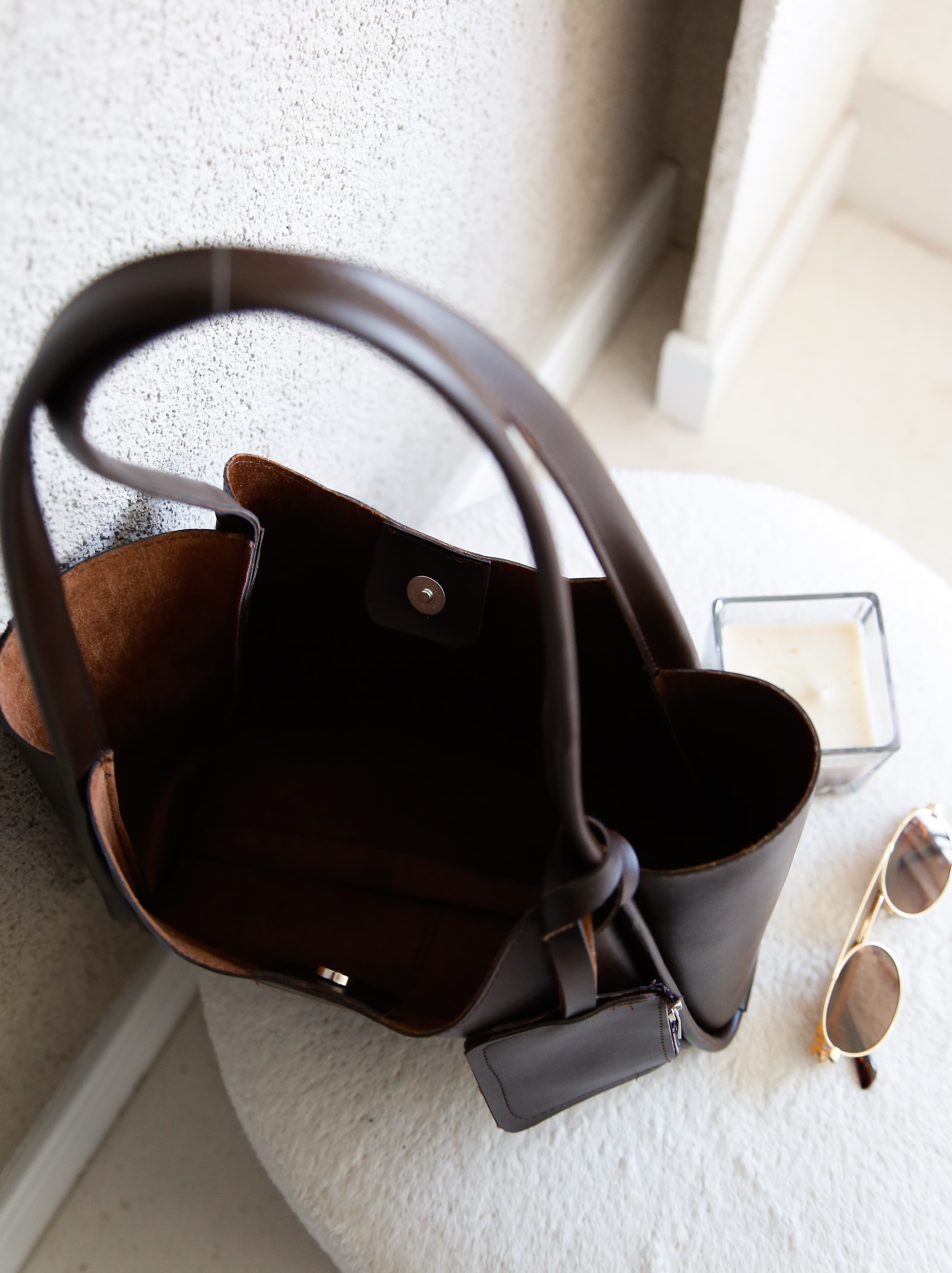 Kahverengi Şık ve Fonksiyonel Cüzdanlı & Makyaj Çantalı Kadın Çıtçıtlı El ve Omuz Çantası Lizyy Kafe