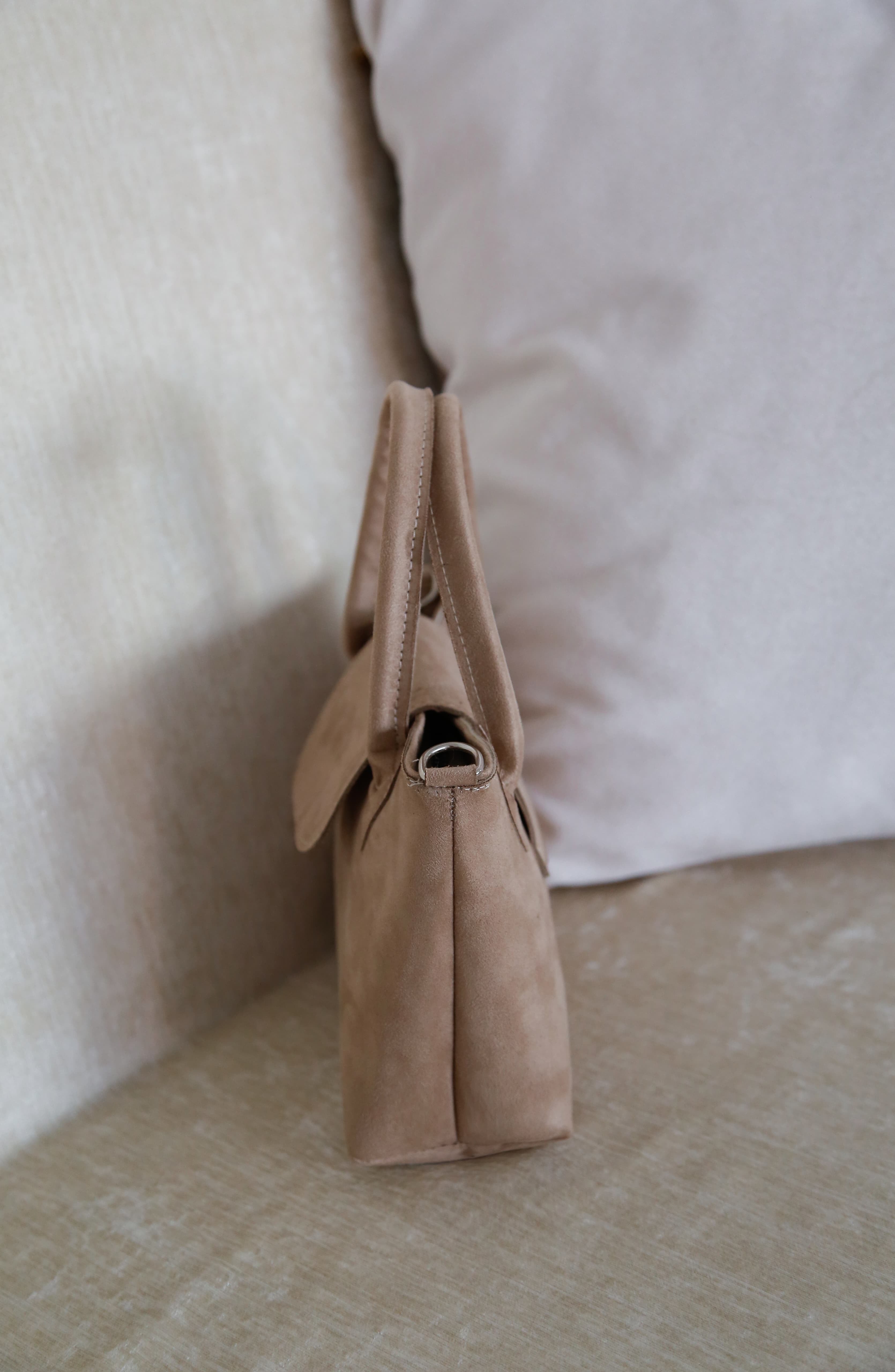 Nude Elegance - Süet Görünümlü Mini Tote El Çantası