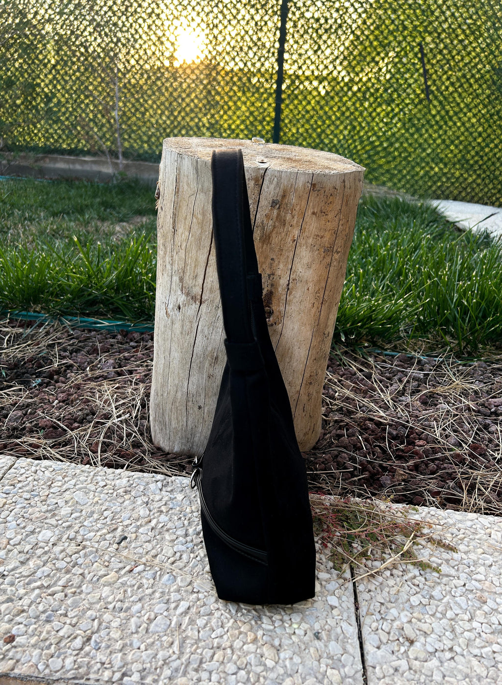 Midnight Noir Siyah Süet Şerit Detaylı El& Omuz Çantası