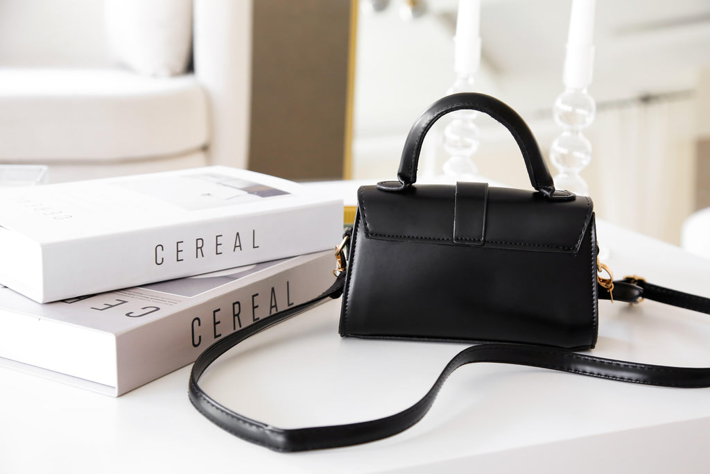 Siyah Suni Deri Çıtçıtlı Ayarlanabilir Askılı Şık Kadın El, Kol Ve Omuz Çantası Orven