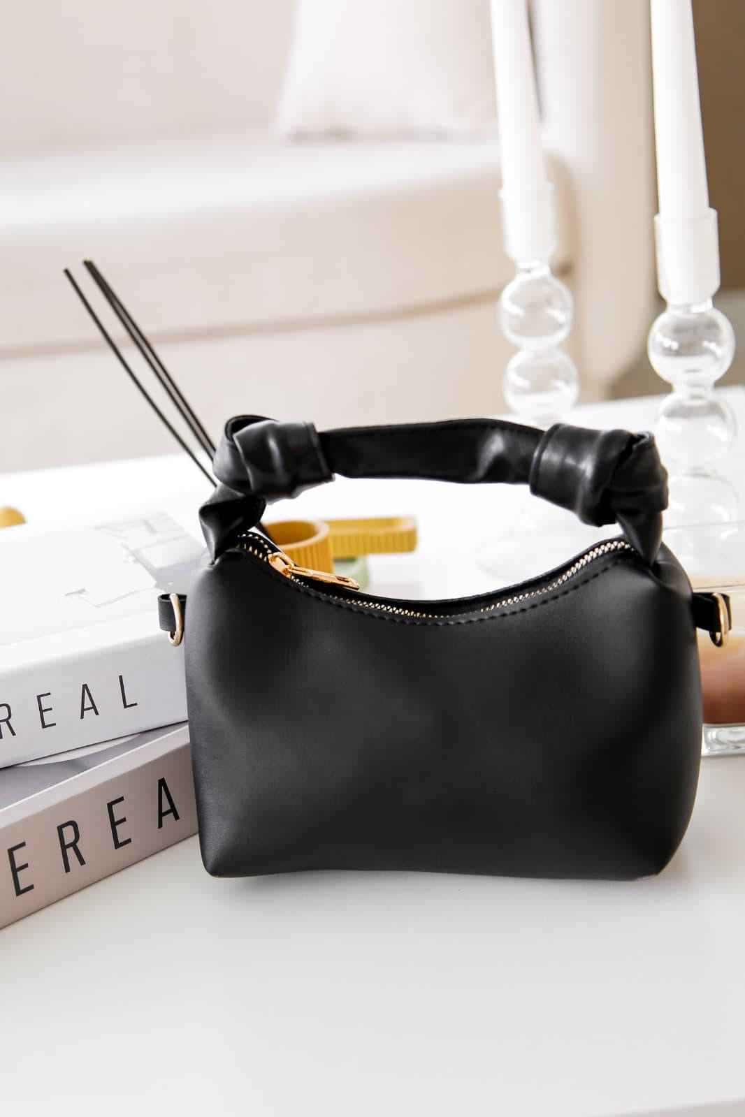 Siyah Soft Modern Deri Şık Burgu Detaylı Zarif Zincir Askılı El Ve Omuz Çantası Zyra Black