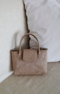 Nude Elegance - Süet Görünümlü Mini Tote El Çantası